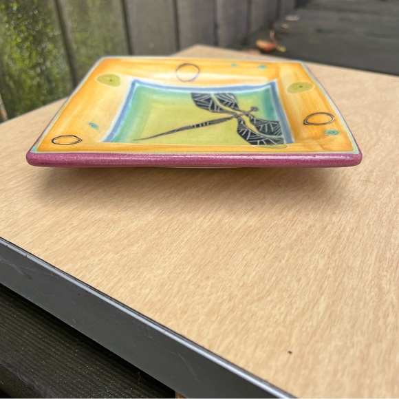 T.S. Post California American Studio Art Pottery Signed Ceramic Dragonfly Dish - Picture 3 of 15